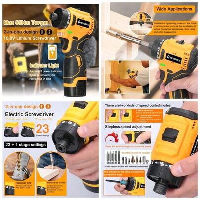 Desarmador Electrico Inalambrico, Destornillador de litio de 16, 8 V, Torsin de 55 nm, Destornillador Electrico para telfonos mviles, computadoras, electrodomsticos