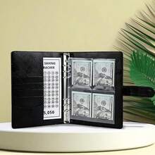 KKC 100 Envelopes Saving Budget Binder – DIY A5 Transparent Notepad & Budget Planner – Save $5,050 With Family Budget Tips – Financial Organization & Goal Setting For Effective Money Saving Book. - 黑色 - 查看 6