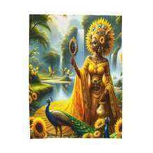 Oshun Velveteen Plush Blanket, Spiritual, Regla De Osha-Ifa, Orisha Inspired, Mother's Day, Orisha Inspired, - 1 - 查看 7
