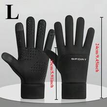 1 par de guantes de invierno ajustables para exteriores - Adecuados para pantallas táctiles, mezcla transpirable de nailon y poliéster, ideal para deportes, ciclismo, esquí, mujeres/hombres