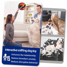 KM-P Pet Sniff Ball | Plush Fabric Sniff Toy | Dog Intelligence Training Stress Relief Toy | Treat Hiding Interactive Toy Ball | Machine Washable Reusable | & Soft, Won't Hurt Teeth | Essential For Dog Scent Training, Stress Relief