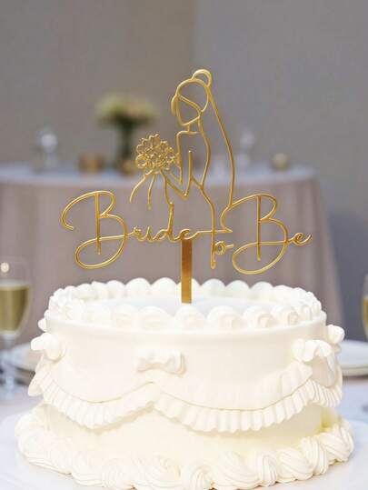 1pc Bridal Shower Party Cake Topper Decorations, "Bride To Be" Letters Cake Topper Decorations, Engagement And Wedding Caketopper, Acrylic Cake Topper, Cake Decoration, Engagement And Wedding Party Supplies,Baking Decoration Supplies,Kitchen Baking Supplies