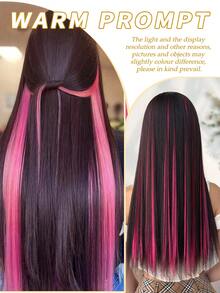 Bộ 5 tóc giả kẹp màu hồng nhạt, tóc giả sợi tổng hợp cho nữ, có thể kết hợp với nhiều kiểu tóc khác nhau mà không cần đến tiệm, thích hợp sử dụng hàng ngày và dự tiệc - Màu Hồng baby - Xem 10