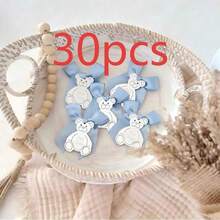 10/30/50/100/200pcs Customized Acrylic Mirror Teddy Bear Tags Personalized Baby Shower Christening Gift Name Acrylic Tags Party Favor Decorations, Personalized Mirror - Multicolor - View 8