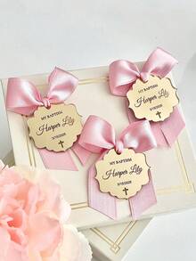 个性化洗礼回礼标签 婚礼亚克力标签 金色亚克力镜面标签 洗礼回礼 感谢光临回礼 欢迎婴儿派对定制标签,永恒的爱 - 彩色 - 查看 4