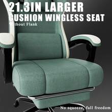 Ergonomic Gaming Chair With Pocket Springs And Footrest, Gaming Armchair With Adjustable Lumbar Support, Breathable Computer Chair Up To 150 Kg, Gamer Chair With Neck Pillow