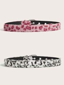 1 件时尚仿豹纹女士腰带，复古 Y2K 宝贝风格女士腰带，舒适可爱的女士腰带，百搭裤子、连衣裙、裙子，适合日常、休闲、派对穿着、礼物 - 彩色 - 查看 6