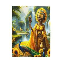 Oshun Velveteen Plush Blanket, Spiritual, Regla De Osha-Ifa, Orisha Inspired, Mother's Day, Orisha Inspired, - 1 - 查看 3