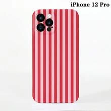 1pc Minimalist Stripe Pattern Perforated Glossy Filmic Case Full Protective Hard Phone Cover, Compatible With IPhone 11/12/13/14/15/16 Pro Max Waterproof Shockproof Anti-Fall Scratch Resistant