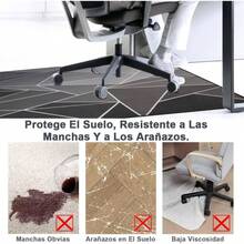 Tapete para Silla Oficina de Piso Tapete Rectangular Antideslizante para Silla Rodante de Suelo Duro, Protector Alfombra para Silla de Computadora en Escritorio Alfombrilla Silla Fondo TPR *140cm - Gris - Ver 7