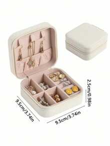 1 件大容量珠宝托盘，胡桃木纹天鹅绒珠宝收纳盒，多层珠宝收纳盒，适用于项链、耳环、手链、戒指、浴室、橱柜、梳妆台