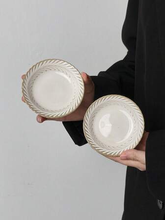 1/2/4 件日式复古裂纹釉陶瓷蘸酱盘、番茄酱沙拉蘸酱盘、酱油醋蘸酱碗、小吃饼干小盘子，适合庆祝和派对的餐具