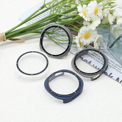 Case With Screen Protector For Watch 8 40mm 44mm,Overall Protective Hard PC Cover Built-In Scratch Resistant Tempered Glass Film For Galaxy Watch 8 Accessories