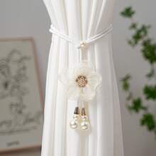 可调节珍珠花朵窗帘绑带，窗帘绳绑带 - 彩色 - 查看 1