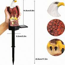 1pc Solar Powered Eagle Lawn Light, Animal Resin Lamp, Garden Pathway Light, Landscape Decor Light, Hotel Outdoor Night Light