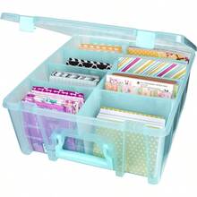 ArtBin Super Satchel Compartment Box Stackable Durable Art Storage With 8 Removable Compartments Smart Closure And Portable Design For Craft Supplies Threads Ribbons Paint Tubes - AquaMist - View 1