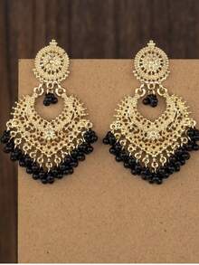 2 piezas Joyería con forma de corazón con campana, 1 par de aretes