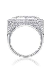 1 pieza Anillo de Moissanita en espiral, estilo minimalista, incrustado en plata de ley S925, chapado en oro de 18K, con diamantes engastados elegantes, banda cerrada, talla 8/9/10/11/12, diseño hipoalergénico y sin níquel, adecuado para bodas, fiestas, banquetes y festividades de Ramadán, incluye certificación GRA