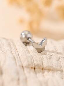 1pc Stainless Steel Four-Leaf Clover, Star, Love, Smiling Face, Hollow Heart Shaped Minimalist Fashion Earcuff Earrings For Women, Multiple Colors Available