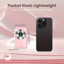 Máy ảnh kỹ thuật số 4MP 1080P, Zoom 16X, Màn hình LCD và Thẻ nhớ 32GB - Thiết kế nhỏ gọn cho nhiếp ảnh và quay phim, Lý tưởng cho sinh viên và người sáng tạo, Thiết bị chụp ảnh cho sinh viên | Máy ảnh kỹ thuật số nhỏ gọn | Thiết kế di động, Máy ảnh mini, Quà tặng Giáng sinh, Halloween, Lễ tạ ơn, Quà tặng sinh nhật - Máy ảnh + Túi đựng - Xem 7