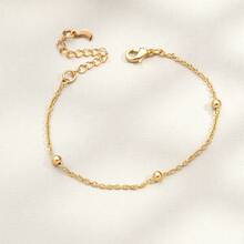 Conjunto Colar e Pulseira Infantil Bolinhas Delicadas Banhado Ouro 18K - Dourado - Visão 5