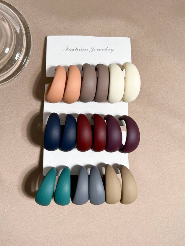 Set de 1-9 pares de aretes de moda exagerados de estilo vintage, urbano, Y2K y geométricos de acrílico, en letras aleatorias, adecuados para mujeres, Día de la Madre, San Valentín, Navidad y uso diario