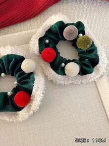 قطعتان من الشعر الحريري الواسع للنساء - أحمر/وردي خريف/شتاء، راقي وأنيق، فيونكة/كرز/بريق/جرس، مرن للغاية بدون تجاعيد، إكسسوار شعر عيد الميلاد، هدية مثالية