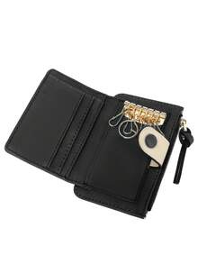 MIYIN Fashionable Contrasting Colors Keycase For Women, Keycase -Fits Most Keys, Multifunctional Bifold Hasp Coin Purse For Daily,Lightweight Portable Key Storage Bag With Card Slots & Zipper Pocket, Simple And Compact For Home Use