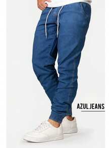 Jogger Pants All Regular Fit Pocket Drawstring Halloween - Blue Jeans - View 1