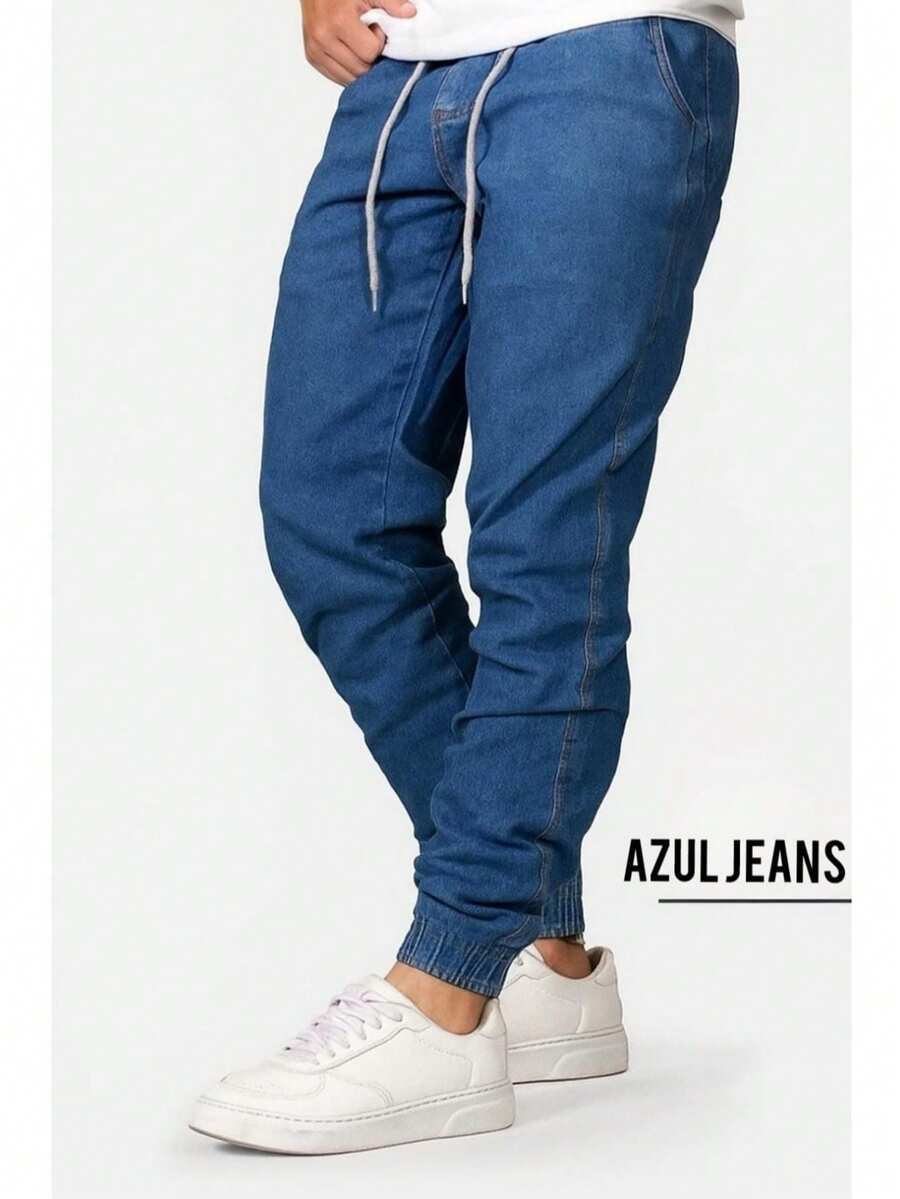 Jogger Pants All Regular Fit Pocket Drawstring Halloween - Blue Jeans - View 1