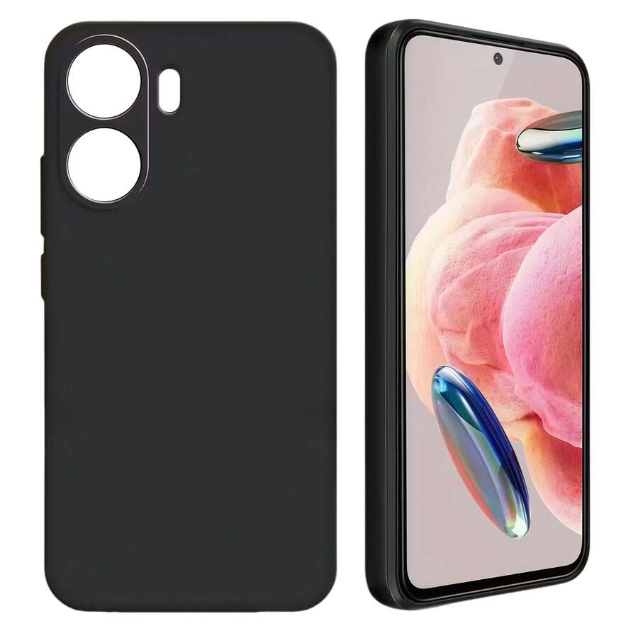 “一个黑色手机壳，适用于小米 Redmi Note 12 Turbo/小米 Redmi Note 15 Pro/手机壳、手机保护套、手机外套、黑色手机壳、简约手机壳、纯色手机壳、黑色 TPU 手机壳，具有抗冲击性（军用级抗冲击性）、轻质手机壳、手机保护套、手机壳。” - 黑色-磨砂 - 查看 1