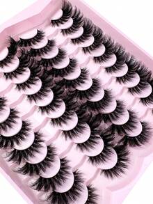 20/1Pair Selectable Natural False Eyelashes Fluffy Soft Dramatic 3D Mink Lashes Long Wispy Eyelash Cilia, Messy, Multi-Layered Eyelashes Short Thick Fake Eyelash Extension Bulk Faux Cils Makeup Products Wedding Party & Club Daily Work Meeting Natural Fake Lashes Comfortable To Wear-88 - lông mi mềm mại - Xem 6