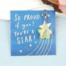 1pc/5pcs Shiny Resin Pentagram Keychain With "Proud Of You, You're A Star" Encouragement Card, Cute Mini Souvenir - Also A Special Symbol Of Encouragement, Suitable For New Year, Birthday, Wedding, Holiday Party Gifts, Unique Decoration - Multicolor - View 10