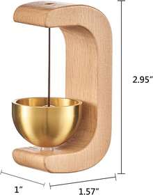 Log Wind Wind Chime - Door Chime, Wind Chime, Door Bell, Household Door Chime, Shopkeeper Open Door Chime, Magnetic Door Chime, Suitable For Door, Wall, Shop, Closet Decoration, This Door Chime Is Made Of Solid Wood Hanging And High Quality Brass, Which Brings You Elegant Texture And Visual Enjoyment. The Door Knob Bell Emits Healing Tones That Are Pleasant And Soothing. Each Ring Of The Bell Brings You A Feeling Of Relaxation And Calmness, Creating A Peaceful And Pleasant Atmosphere For You. - 黃色 - 查看 5