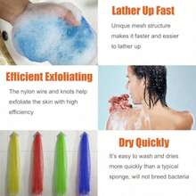 unifab Esponja de Red Africana Esponja de Baño Exfoliante Africana Auténtica Paño de Lavado Paño Exfoliante Paño de Red Africana Exfoliante Corporal para Ducha Azul - AZUL - Ver 4