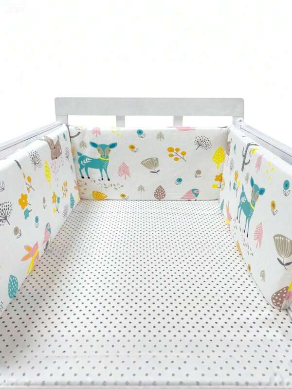 1pc Baby Crib Bumper Pad, Crib Rail Guard, Woven Crib Liner, Cushion Protector To Protect Baby's Head And Feet, Nursery Decor, Baby Bedding, Gift For Boys And Girls
