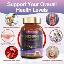 Miriyalyad Totaria 27-In-1 Berberine Supplement With Ceylon Cinnamon, Milk Thistle For Immune, Better Figure, Liver & Gut Health, Vegan Supplements, Free Shipping, Daily Health Care, For Women, For Men - Không có hương vị - Xem 6