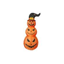 - Calabaza inflable de Halloween de 4 pies con sombrero de bruja - Decoracin para decoracin de patio interior o exterior para fiestas espeluznantes, fcil instalacin - Naranja - Ver 8