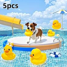 5pcs/3pcs Squeaky Rubber Duck Dog Toys, Floating Cartoon Duck Toys For Dogs, Can Stimulate Dog's Vitality, Outdoor Pet Toys, Suitable For Medium And Small Dogs, No Battery Required - Yellow - View 4