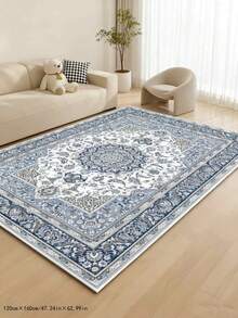 1 pièce Tapis vintage à fleurs bleues, ce grand tapis vintage à fleurs présente un motif inspiré haut de gamme dans un schéma de couleurs bleu et blanc frais qui élève instantanément n'importe quel espace ordinaire à un look de showroom élégant. Matériau doux avec une sensation agréable sous les pieds, convient pour le salon, la chambre à coucher et d'autres zones de décoration. Décoration de Noël
