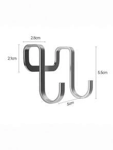 Cârlige duble metalice tip S, pachet de 10, suporturi pentru uși fără perforații pentru dulapuri, cămine, băi, bucătării - stil casual, instalare ușoară