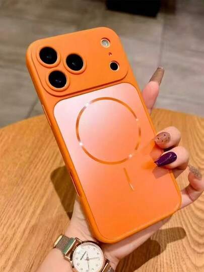 Fashionable High-End Magnetic Adsorption Ultra-Thin Protective Case Compatible With IPhone 17 Pro/17 Pro Max, Large Window Design, Matte Glass For IPhone 16 Pro, Shockproof Cover For IPhone 15/14