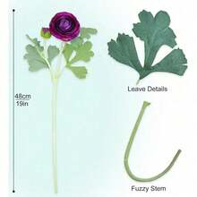 Artificial Ranunculus Flowers With Real Touch Stem, Silk Ranunculus Flowers(10 Pack) (White)-KF - Purple - View 5