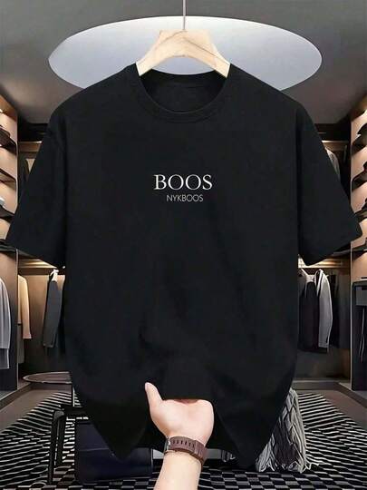 Camiseta de manga corta para hombre con estampado 'BOOS NYKBOOS'. Color negro. Diseño cuello redondo. Estilo casual. para el día a día y eventos. Para todas las estaciones. Camisetas casual para hombre, camisetas gráficas para hombre, ropa de vacaciones, ropa de calle. Camiseta gráfica NS1O