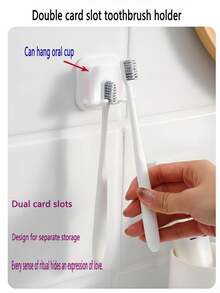 2pcs Toothbrush Holder, No Drill Toothbrush Holder, Wall Mounted Tumbler Holder - No Installation, Tumbler Holder, Shelf, Bathroom Storage Rack, Wall Mounted Use - Multicolor - View 2