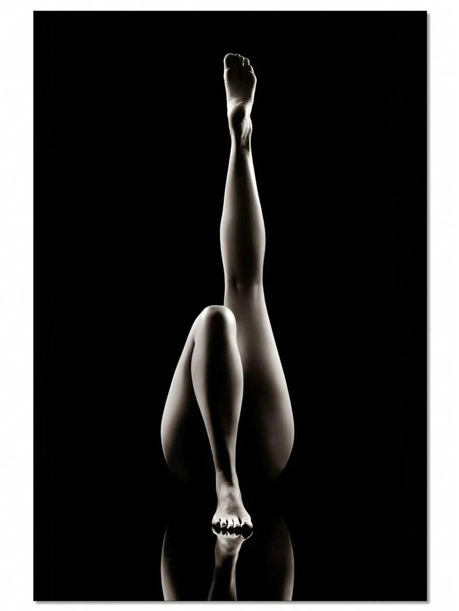 1 pezzo cartellone in tela, Arte moderna, cartellone nudo in bianco e nero di donna nuda, Stampa su tela da parete, Regalo ideale per camera da letto, soggiorno, corridoio, Arte da parete, Decorazione da parete, Decorazione autunnale, Decorazione per la stanza, Senza cornice - A - Visualizzare 1