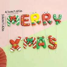 Decoraciones para cupcakes de Navidad, Decoración de tarta con adornos de Papá Noel suaves y pegajosos para fiestas con tema navideño, regalos de Navidad, decoraciones navideñas, pijamas navideños