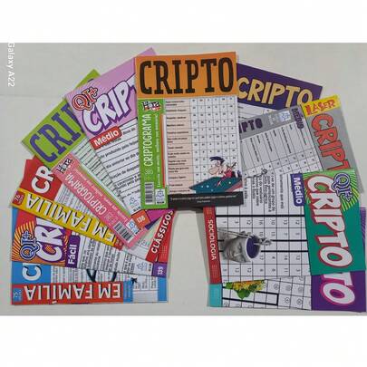 Kit 8 CRIPTOGRAMA Jogos CRIPTO CRIPTEX Sem Repetição