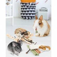 Bissap Bunny Chew Toys, Natural Seagrass Hanging Basket Chews Water Plant Woven Chinchillas Chewing Treats For Rabbits Guinea Pigs Chinchillas Hamsters Rats And Other Small Pets Teeth Grinding Toy - Modern - 查看 6