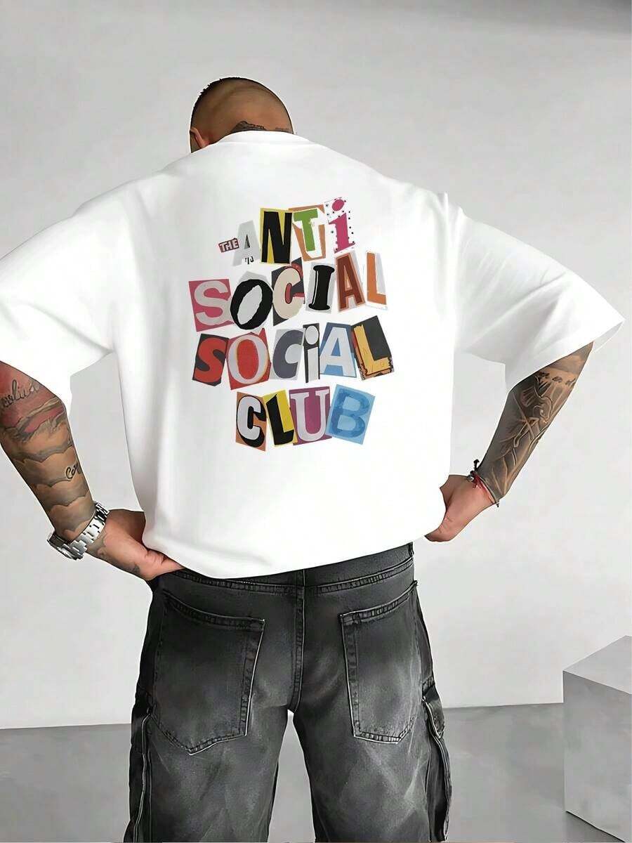 Men's Double-Sided Printed T-Shirt Colorful Anti Social Club Pattern, Comfortable, Stylish For - trắng - Xem 1